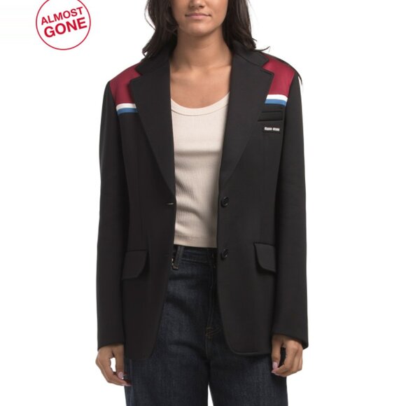 MIU MIU NERO Made In Italy Outerwear Blazer